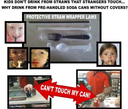 1 valid point for  ADVERCAN...STRAW cover LAW applies to BEVERAGE CANS